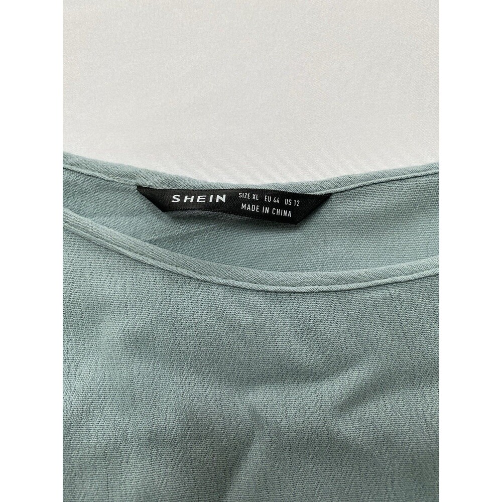 SHEIN XL Sage Green Tiered Ruffle Maxi Dress Cottagecore - Picture 2 of 6